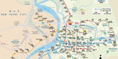 台北的主要铁路站地图
