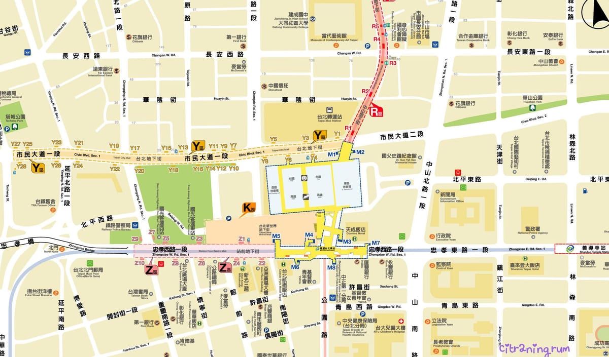 地图的台北市中心