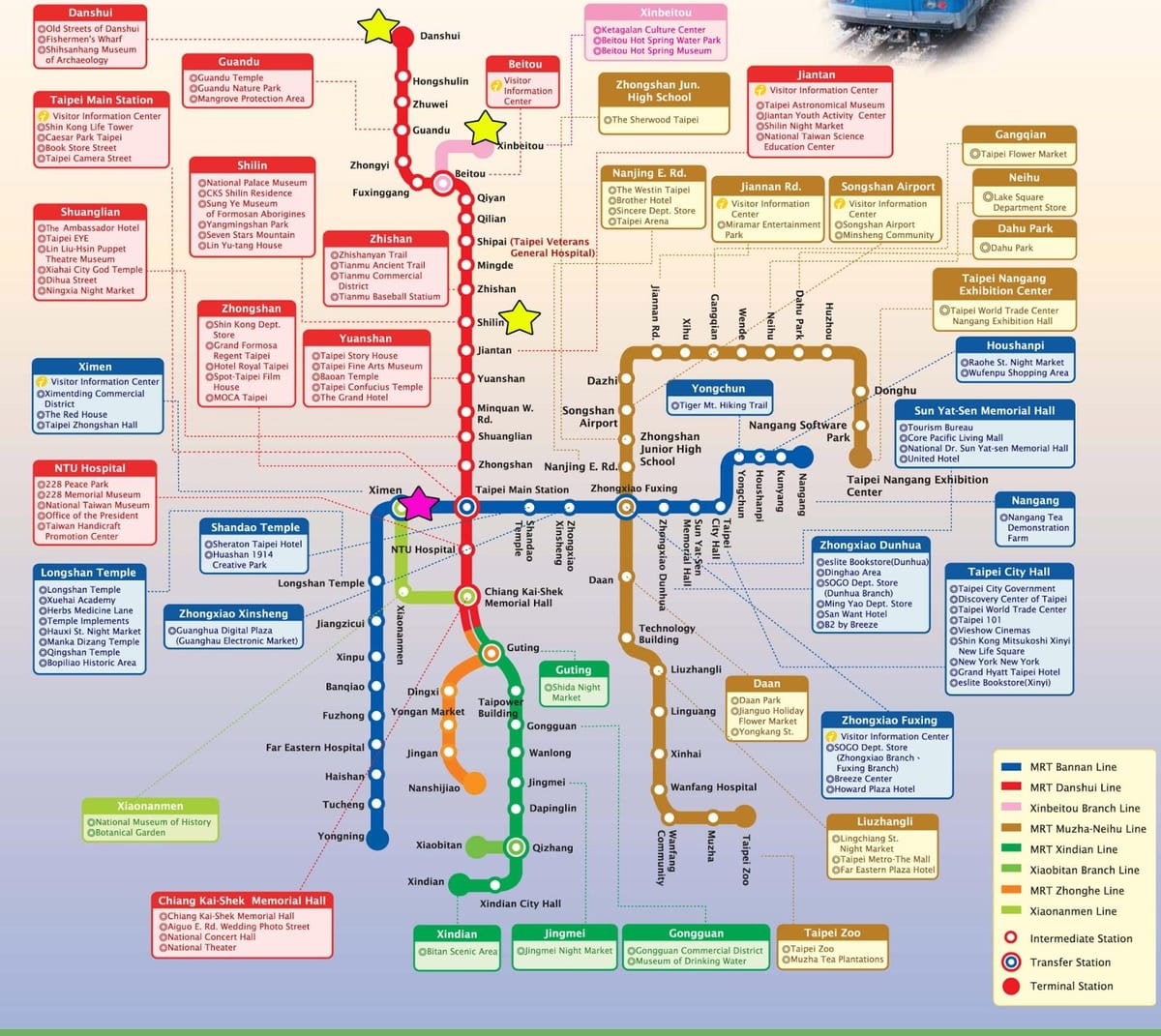 地图的台北当地的火车