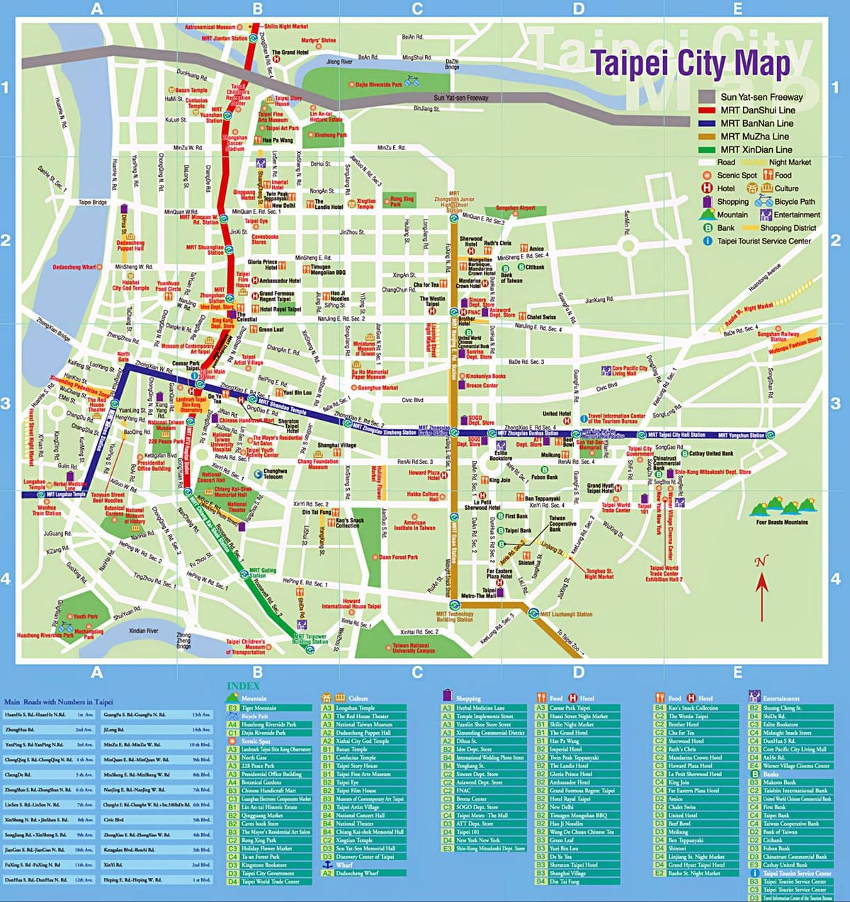 台北的旅游景点的地图