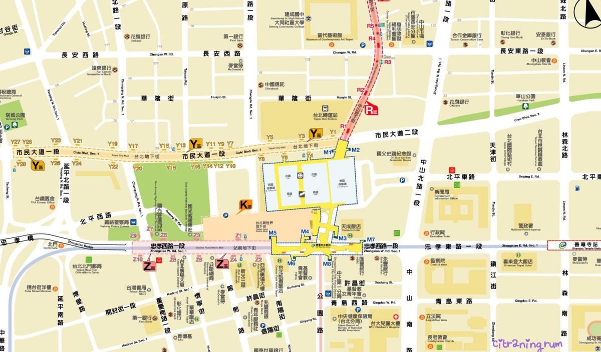 地图的台北市中心