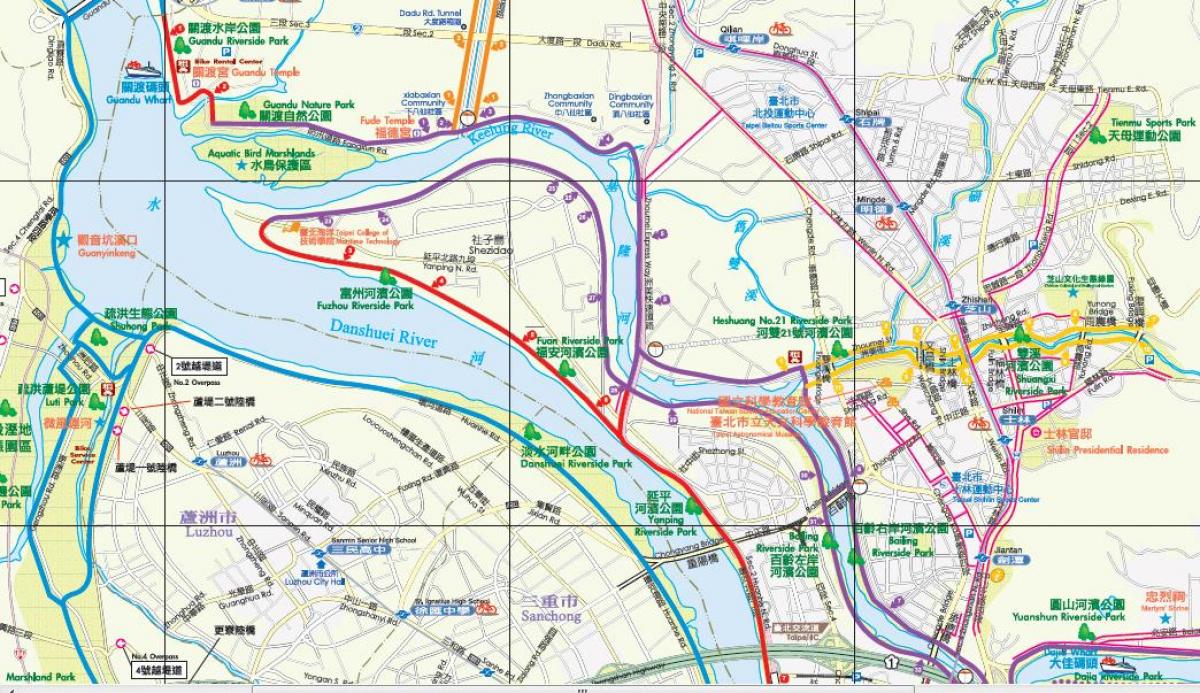地图的台北的车路径